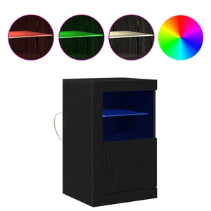 Πλευρικό Τραπέζι LED Μαύρη Οξυά 41 x 37 x 67 εκ - Pakobazaar