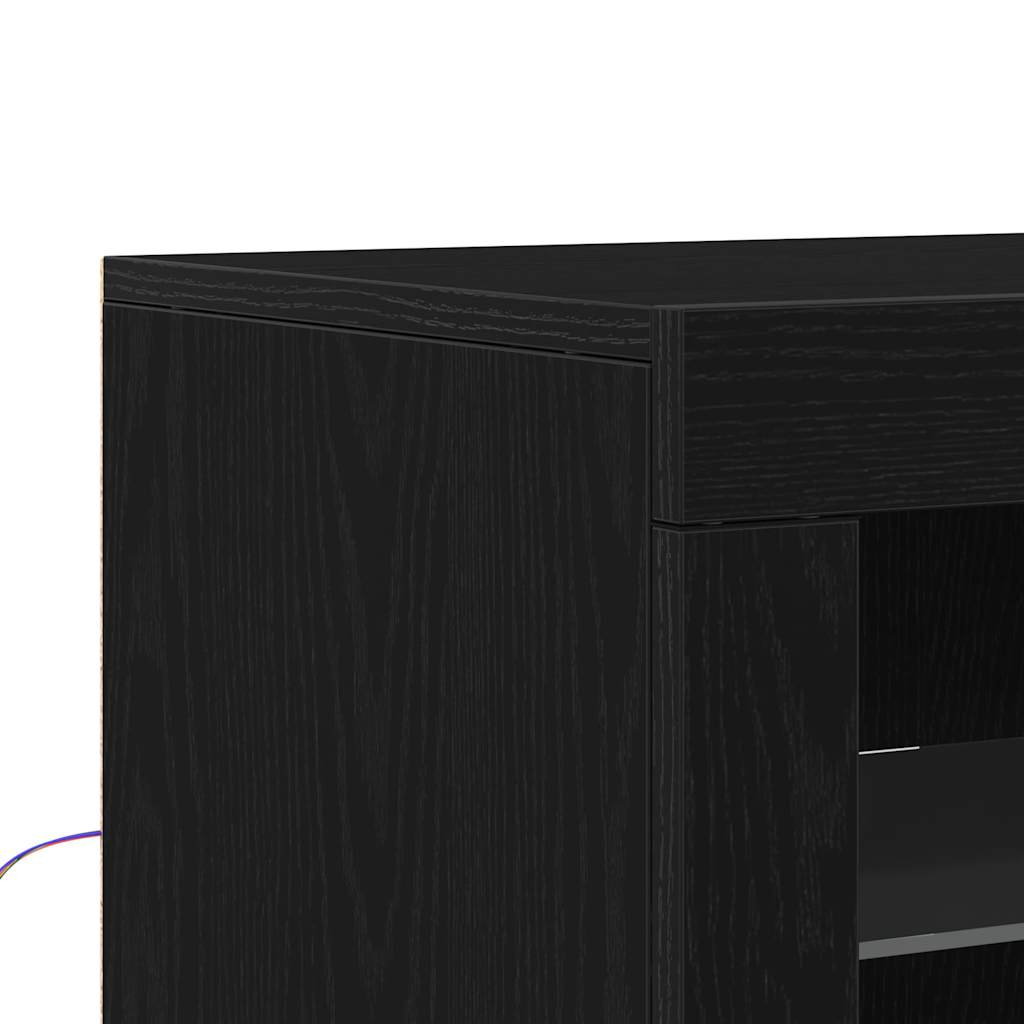 Πλευρικό Τραπέζι LED 2 pcs Μαύρη Οξυά 41 x 37 x 67 εκ - Pakobazaar