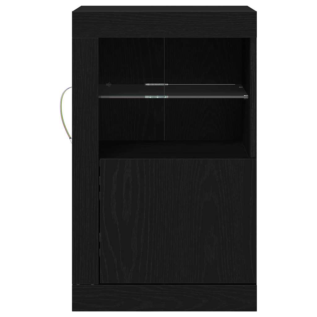 Πλευρικό Τραπέζι LED 2 pcs Μαύρη Οξυά 41 x 37 x 67 εκ - Pakobazaar
