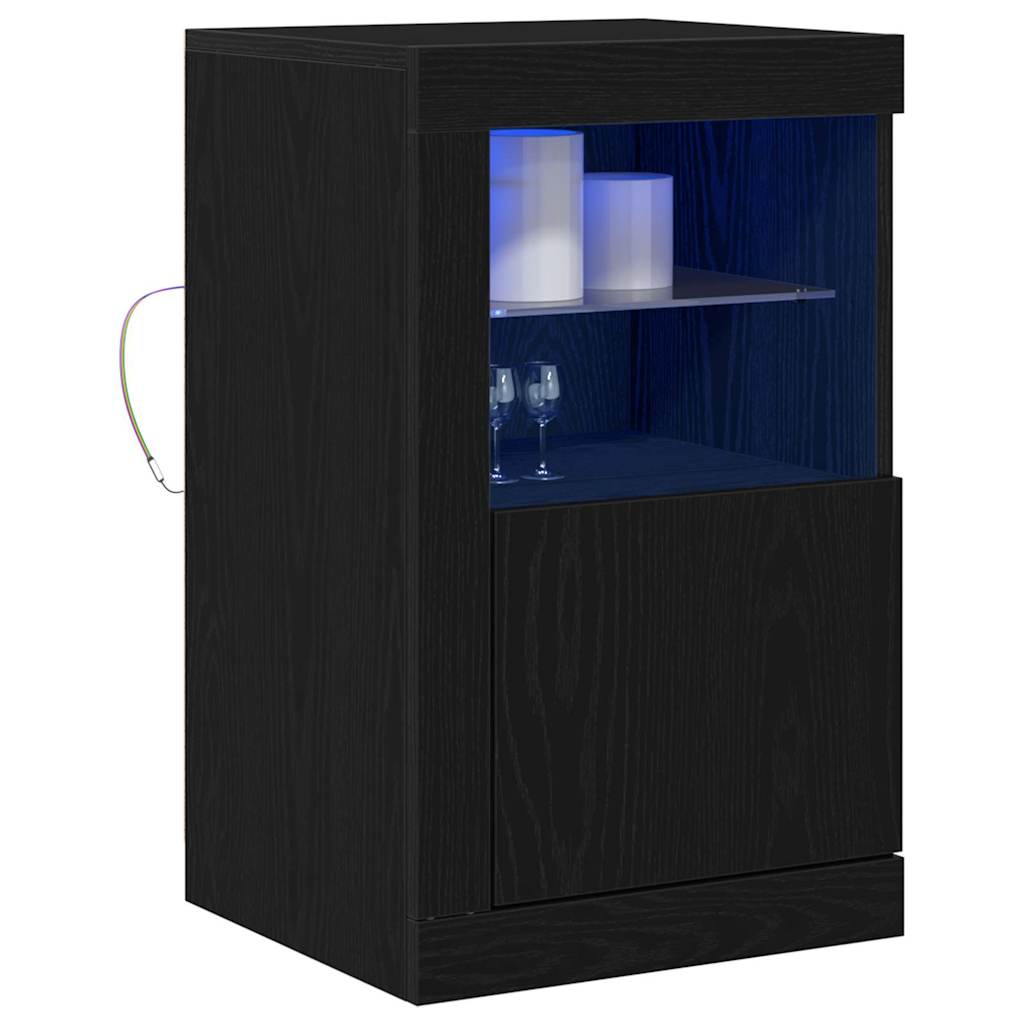 Πλευρικό Τραπέζι LED 2 pcs Μαύρη Οξυά 41 x 37 x 67 εκ - Pakobazaar