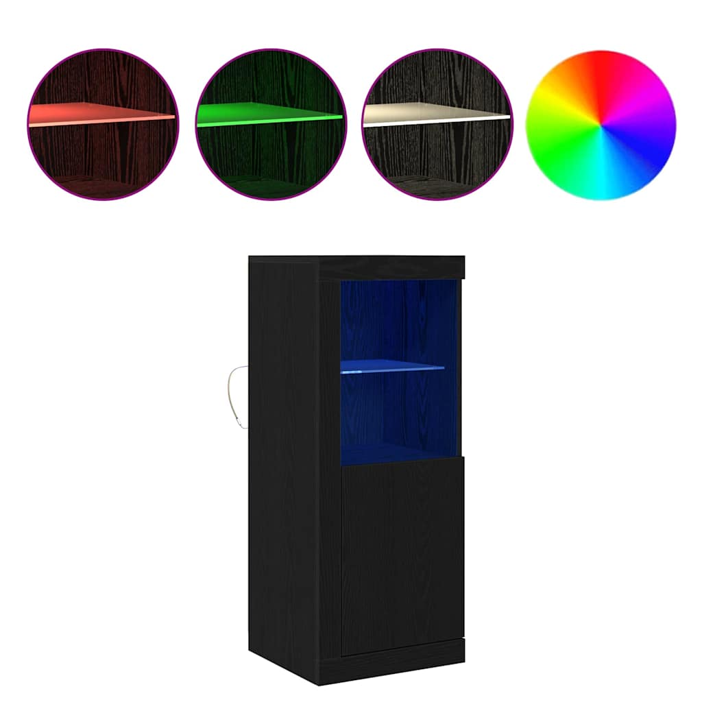 Πλευρικό Τραπέζι LED Μαύρο 41 x 37 x 100 εκ Επεξεργασμένο ξύλο - Pakobazaar