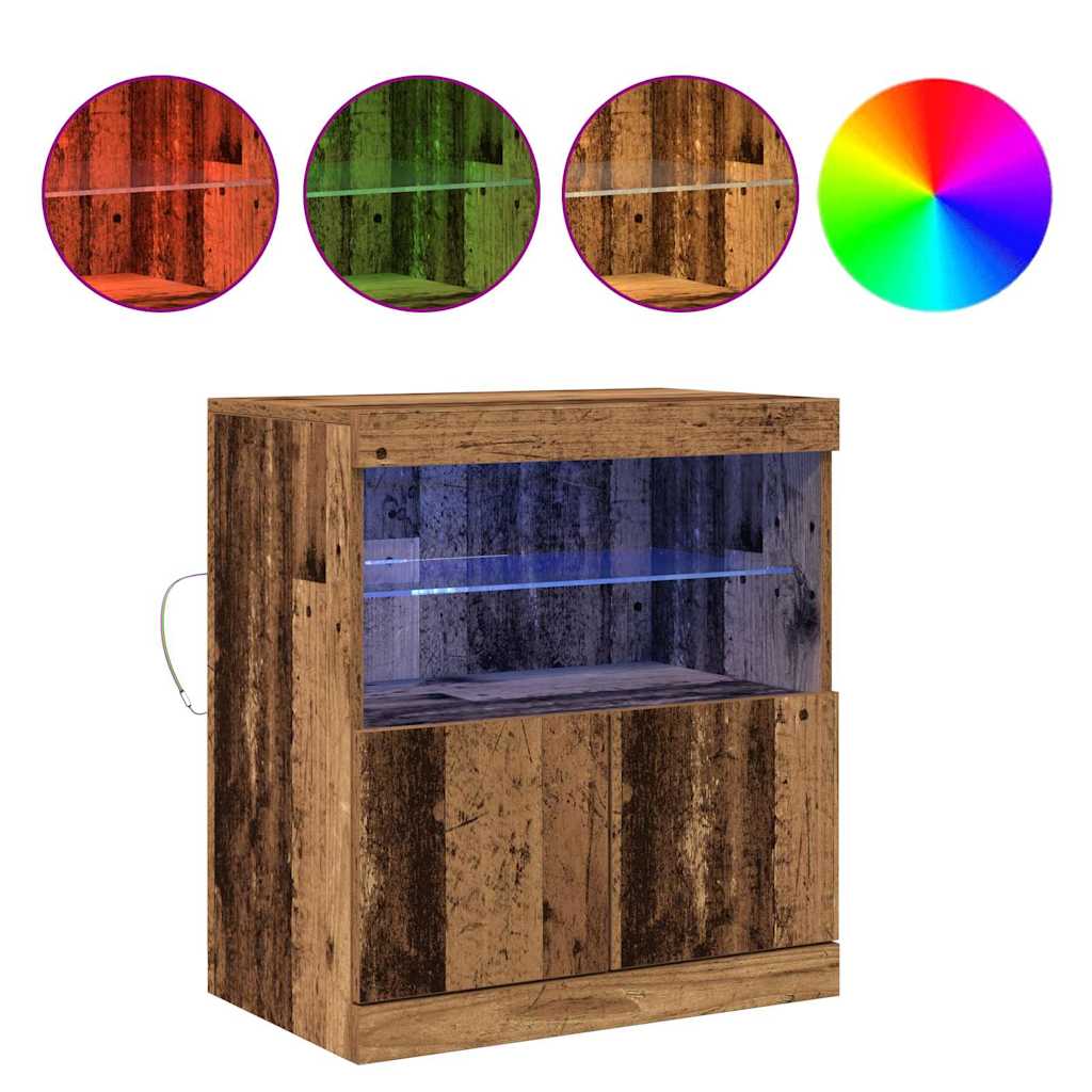 Πλευρικό Τραπέζι LED Καφέ 60,5 x 37 x 67 εκ Επεξεργασμένο ξύλο - Pakobazaar