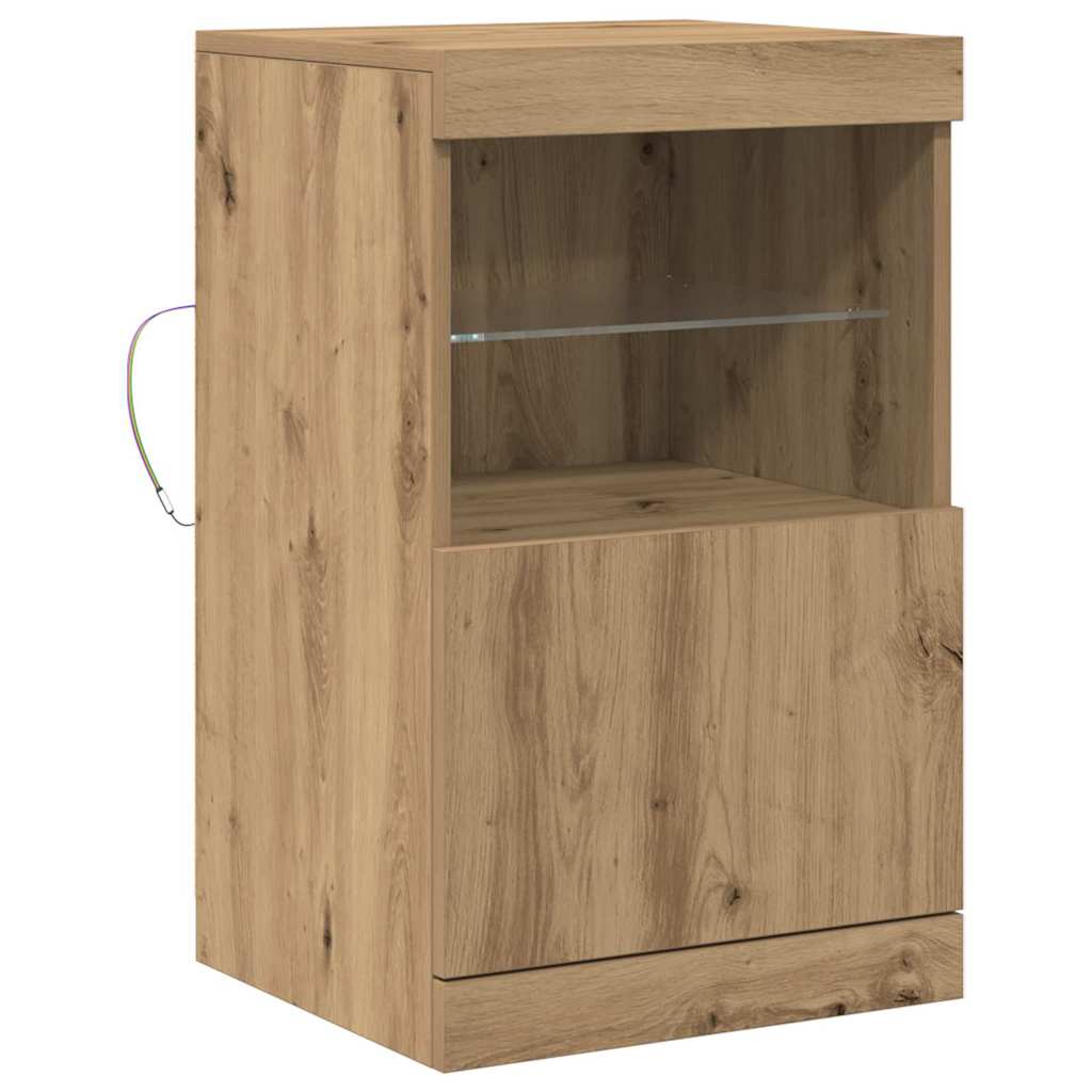 Πλευρικό Τραπέζι LED Artisan Oak 41 x 37 x 67 εκ - Pakobazaar