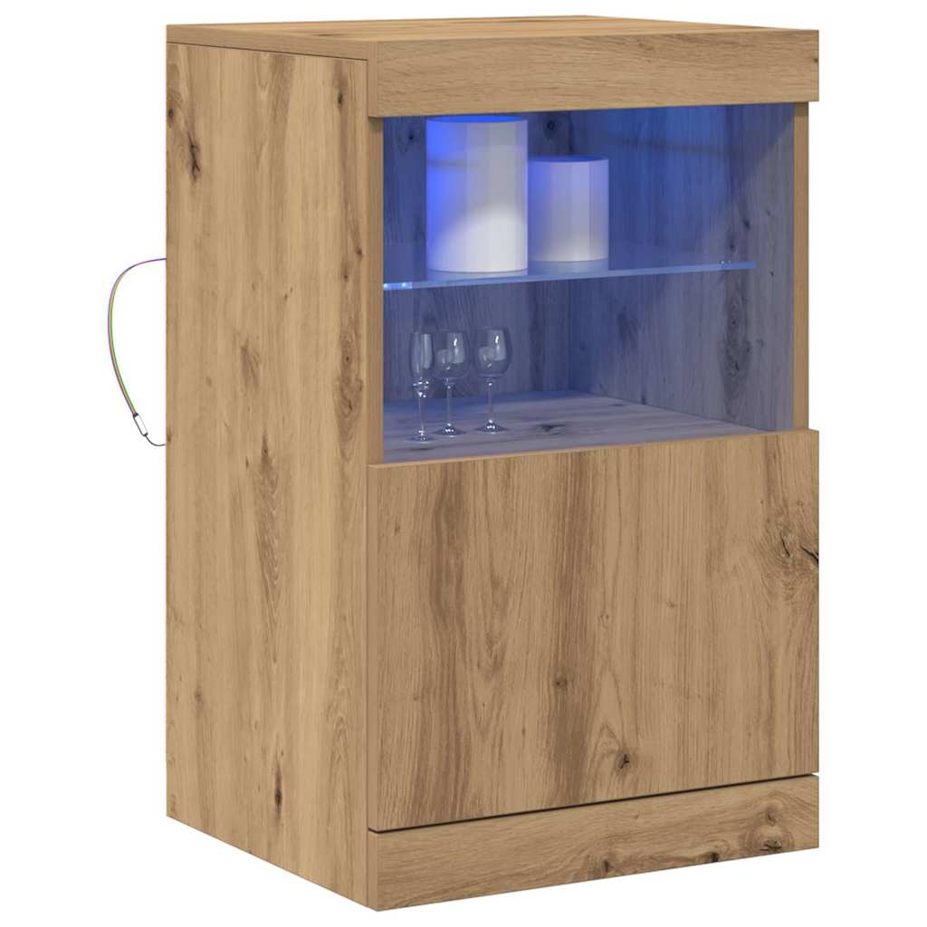 Πλευρικό Τραπέζι LED Artisan Oak 41 x 37 x 67 εκ - Pakobazaar