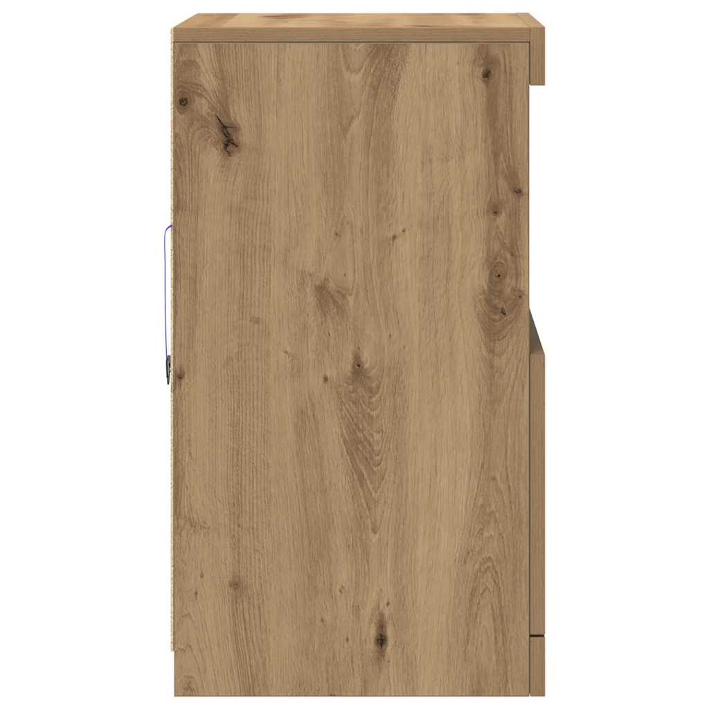 Πλευρικό Τραπέζι LED Artisan Oak 41 x 37 x 67 εκ - Pakobazaar