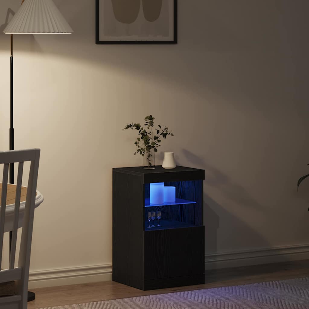 Πλευρικό Τραπέζι LED Μαύρη Οξυά 41 x 37 x 67 εκ - Pakobazaar