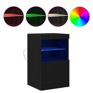 Πλευρικό Τραπέζι LED Μαύρη Οξυά 41 x 37 x 67 εκ - Pakobazaar
