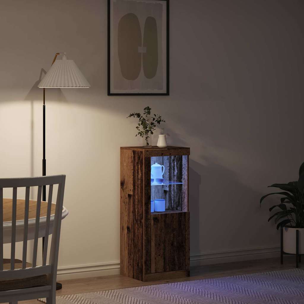 Πλευρικό Τραπέζι LED Παλιό ξύλο 41 x 37 x 100 εκ - Pakobazaar