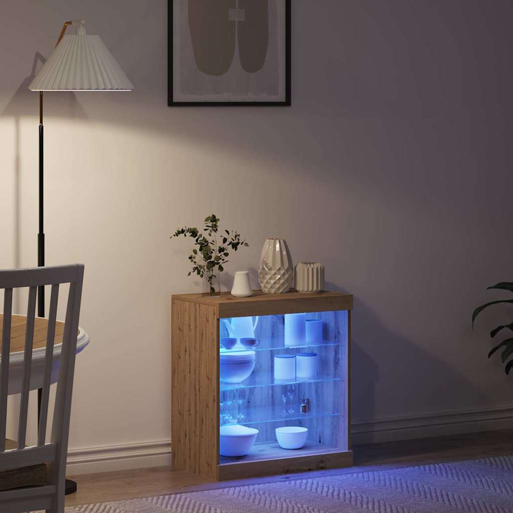 Πλευρικό Τραπέζι LED Artisan Oak 60,5 x 37 x 67 εκ - Pakobazaar