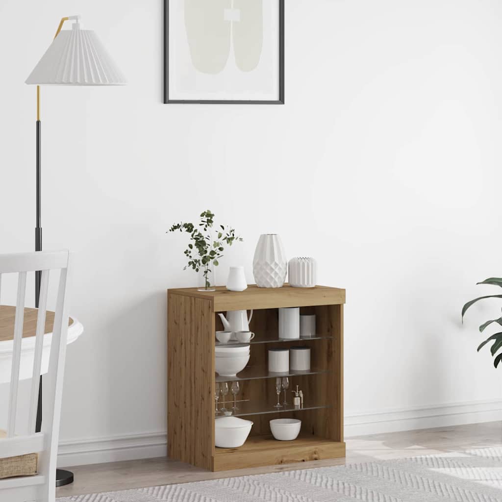 Πλευρικό Τραπέζι LED Artisan Oak 60,5 x 37 x 67 εκ - Pakobazaar