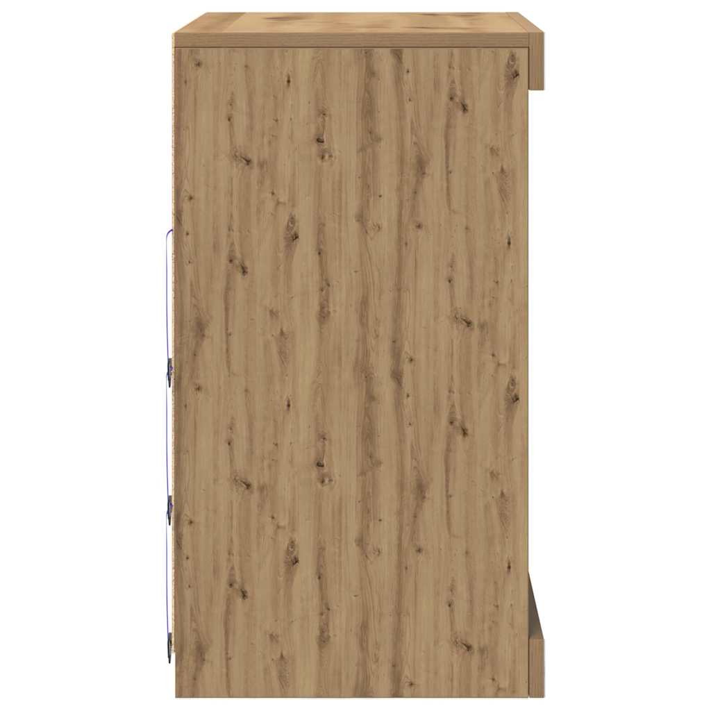 Πλευρικό Τραπέζι LED Artisan Oak 60,5 x 37 x 67 εκ - Pakobazaar