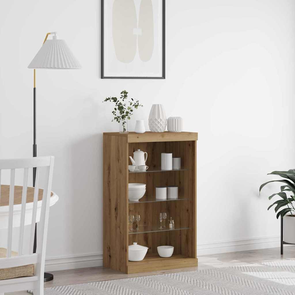 Πλευρικό Τραπέζι LED Artisan Oak 60,5 x 37 x 100 εκ - Pakobazaar