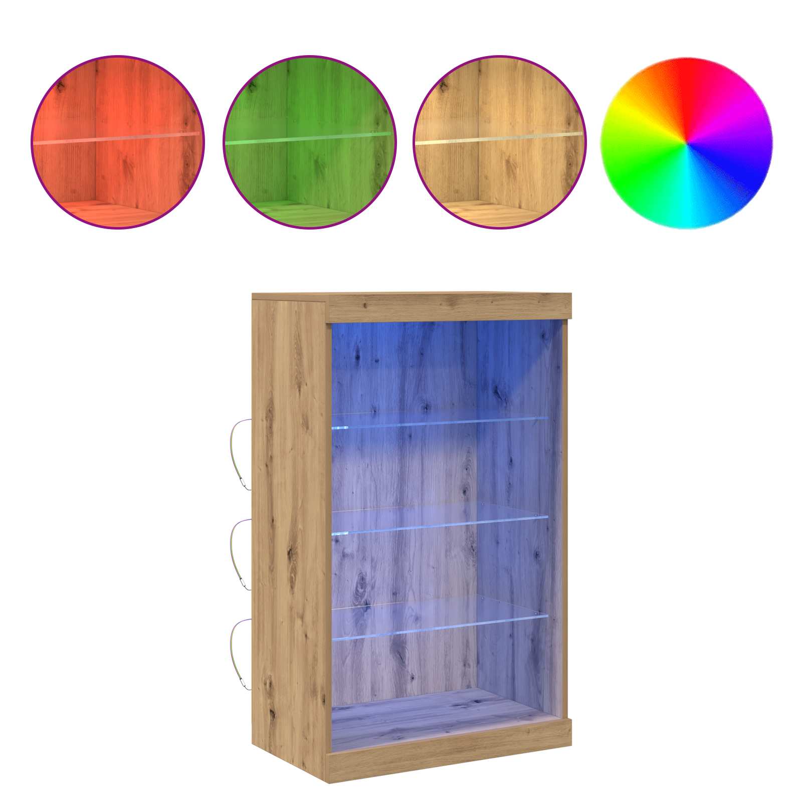 Πλευρικό Τραπέζι LED Artisan Oak 60,5 x 37 x 100 εκ - Pakobazaar