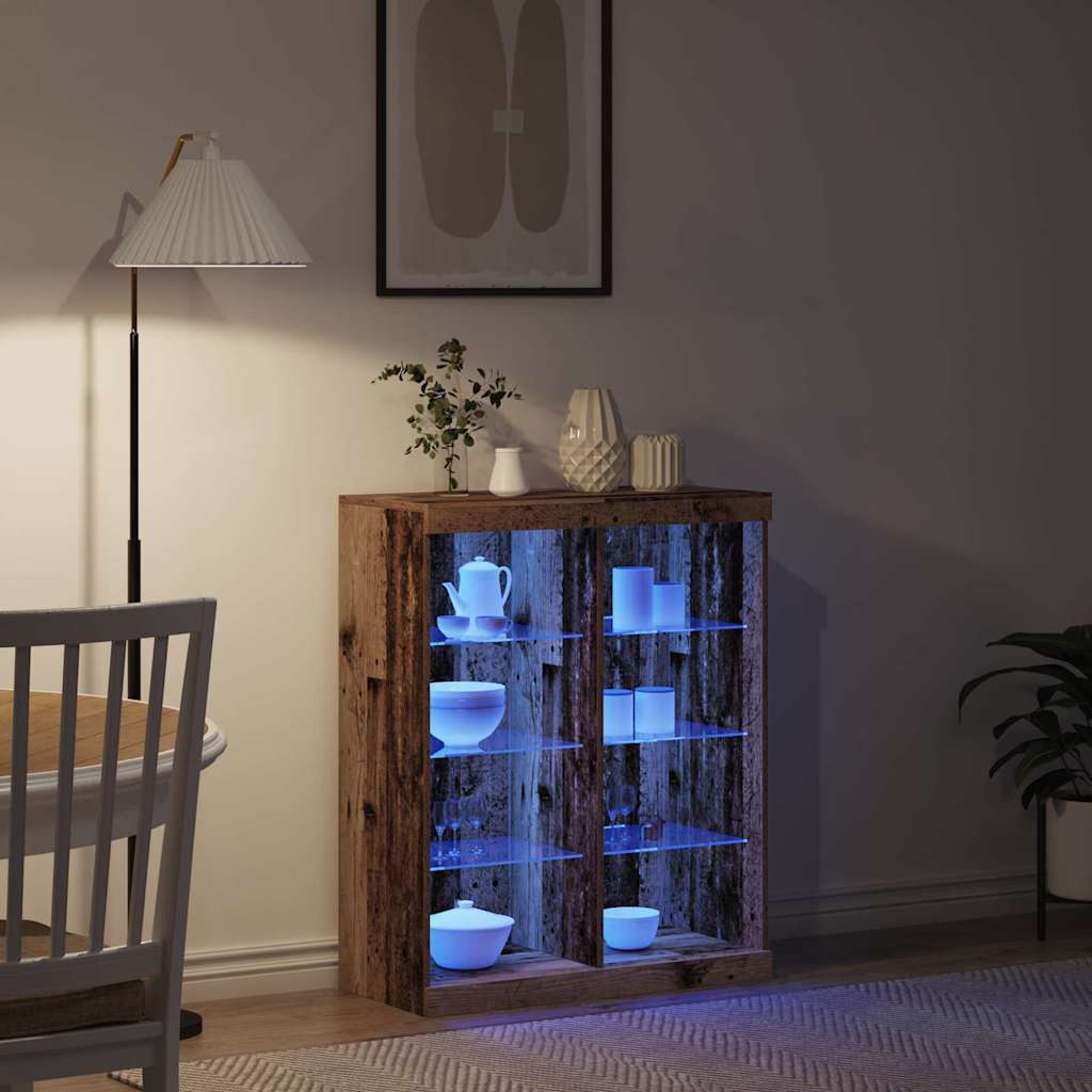 Πλευρικό Τραπέζι LED Παλιό ξύλο 41 x 37 x 100 εκ - Pakobazaar