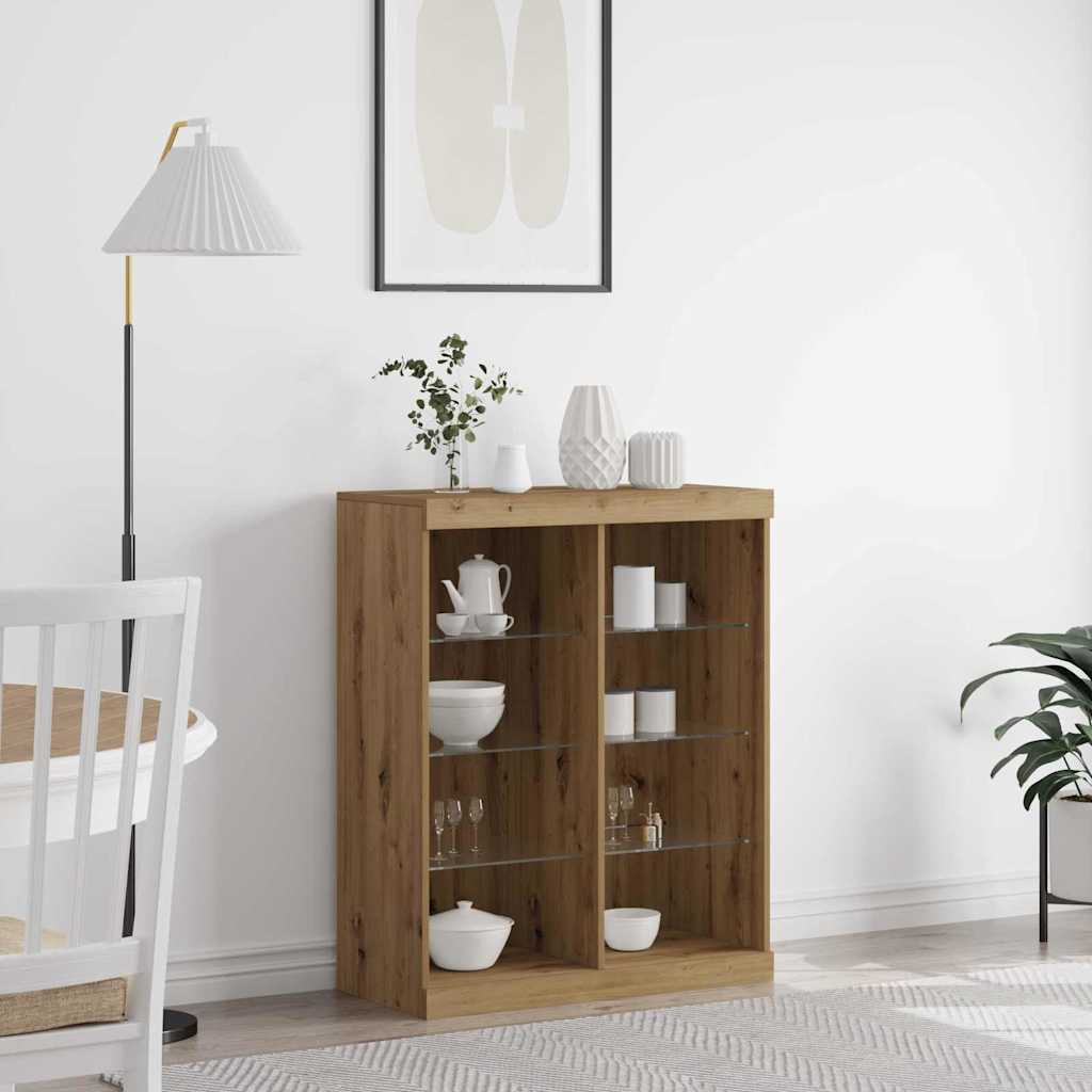 Πλευρικό Τραπέζι LED Artisan Oak 41 x 37 x 100 εκ - Pakobazaar