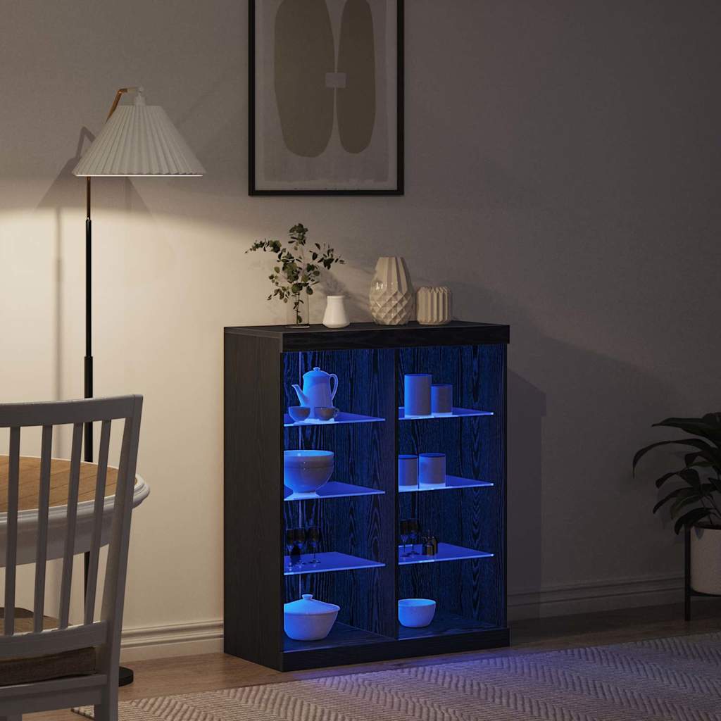 Πλευρικό Τραπέζι LED Μαύρη Οξυά 41 x 37 x 100 εκ - Pakobazaar