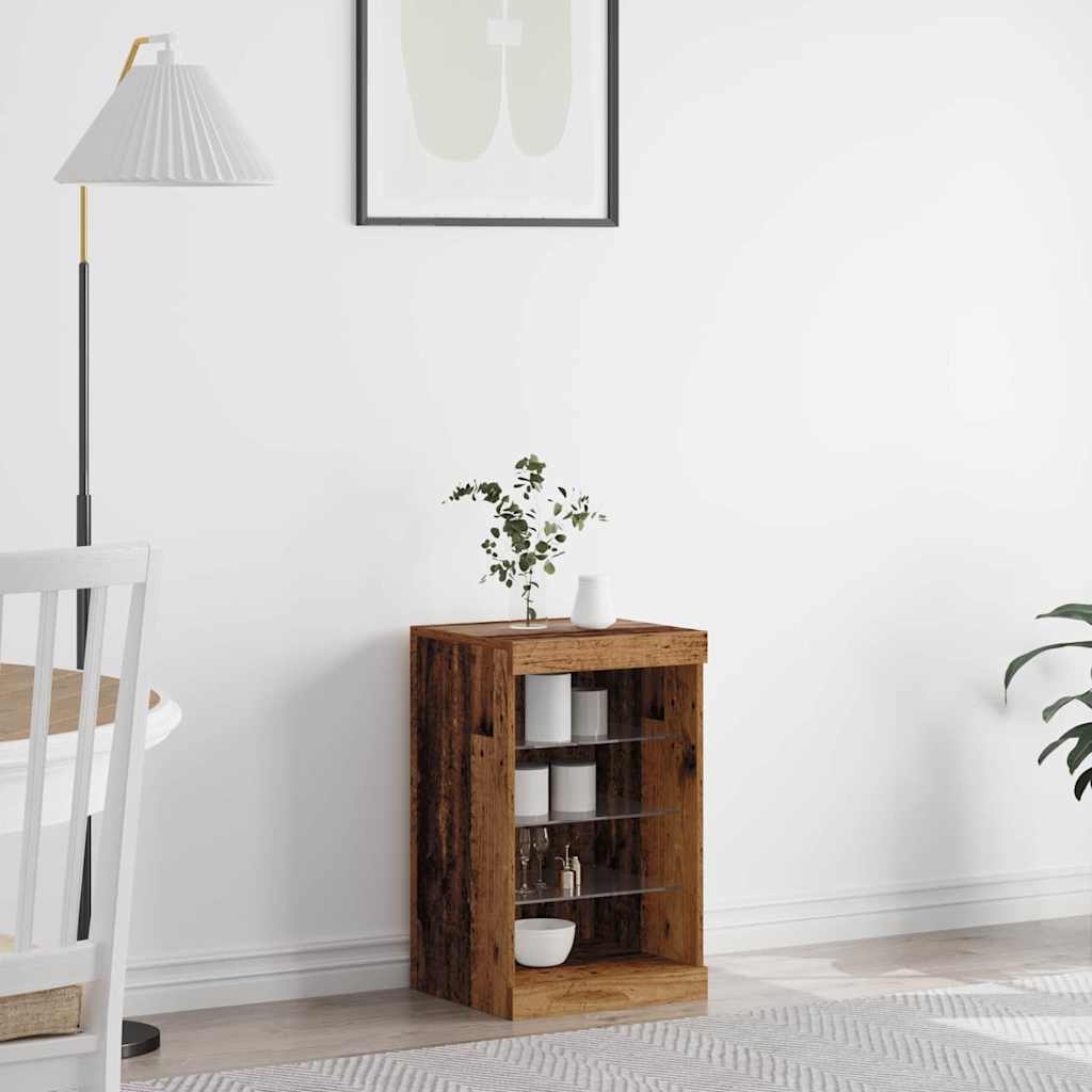 Πλευρικό Τραπέζι LED Παλιό ξύλο 41 x 37 x 67 εκ - Pakobazaar