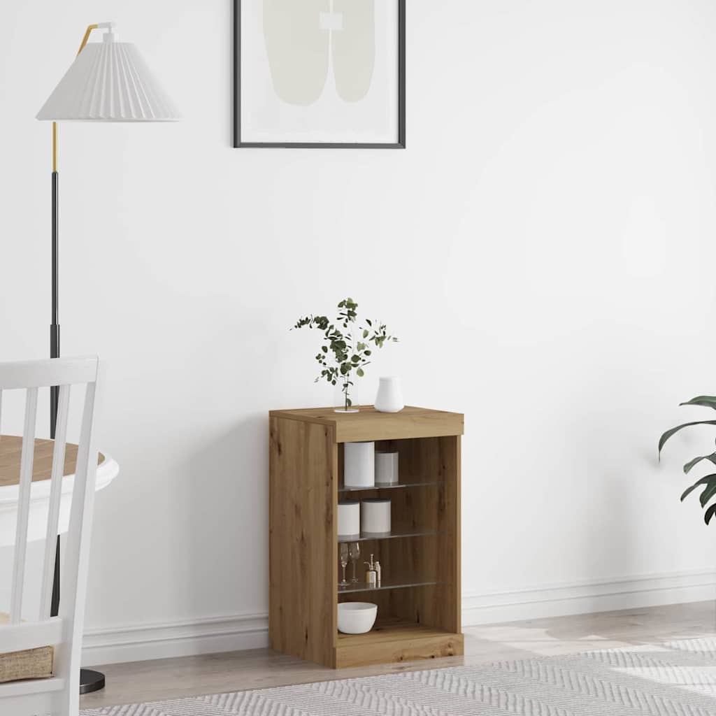Πλευρικό Τραπέζι LED Artisan Oak 41 x 37 x 67 εκ - Pakobazaar