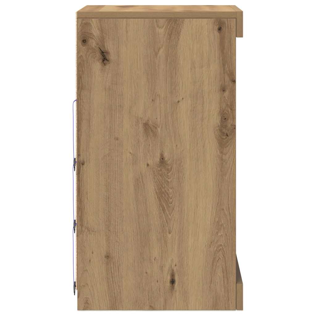 Πλευρικό Τραπέζι LED Artisan Oak 41 x 37 x 67 εκ - Pakobazaar