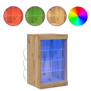 Πλευρικό Τραπέζι LED Artisan Oak 41 x 37 x 67 εκ - Pakobazaar
