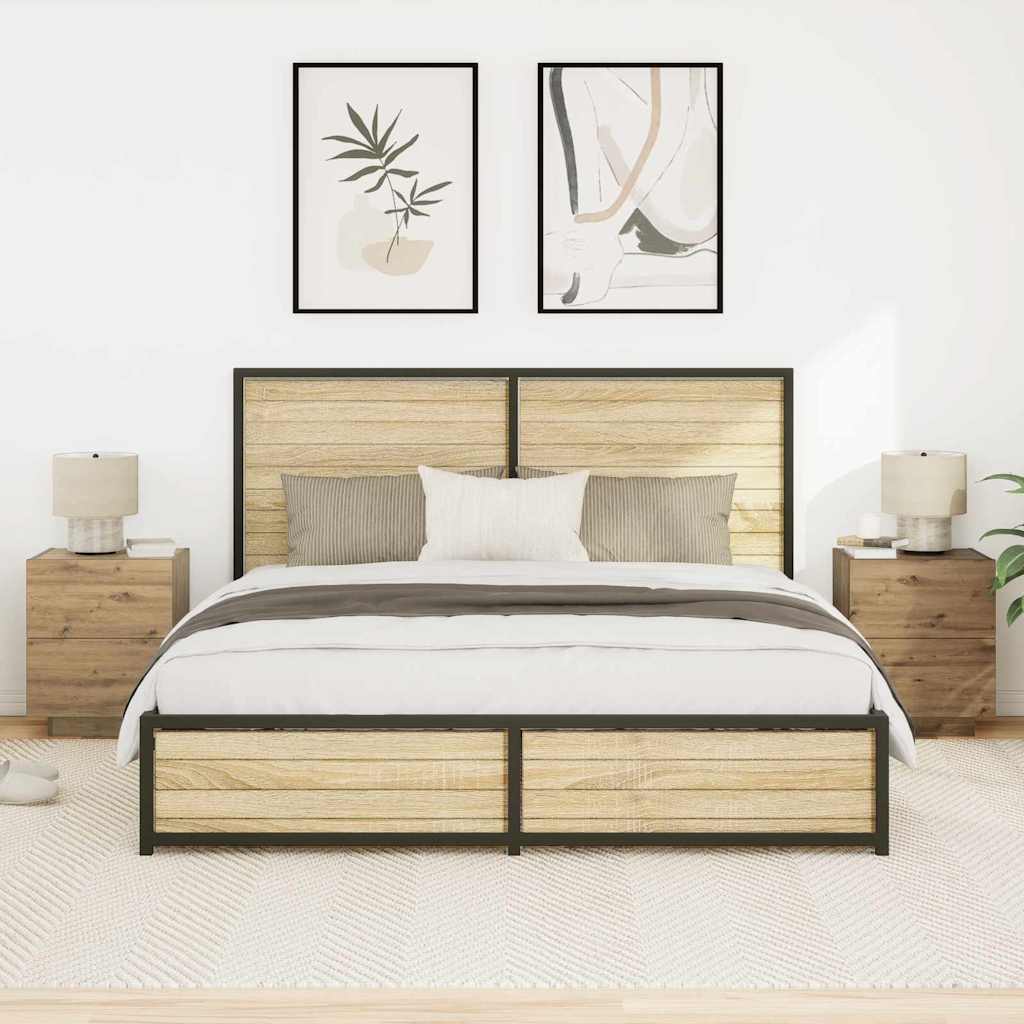Κομοδίνο 2 pcs Artisan Oak 45 x 40 x 55 εκ Επεξεργασμένο ξύλο - Pakobazaar