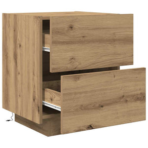 Κομοδίνο 2 pcs Artisan Oak 45 x 40 x 55 εκ Επεξεργασμένο ξύλο - Pakobazaar