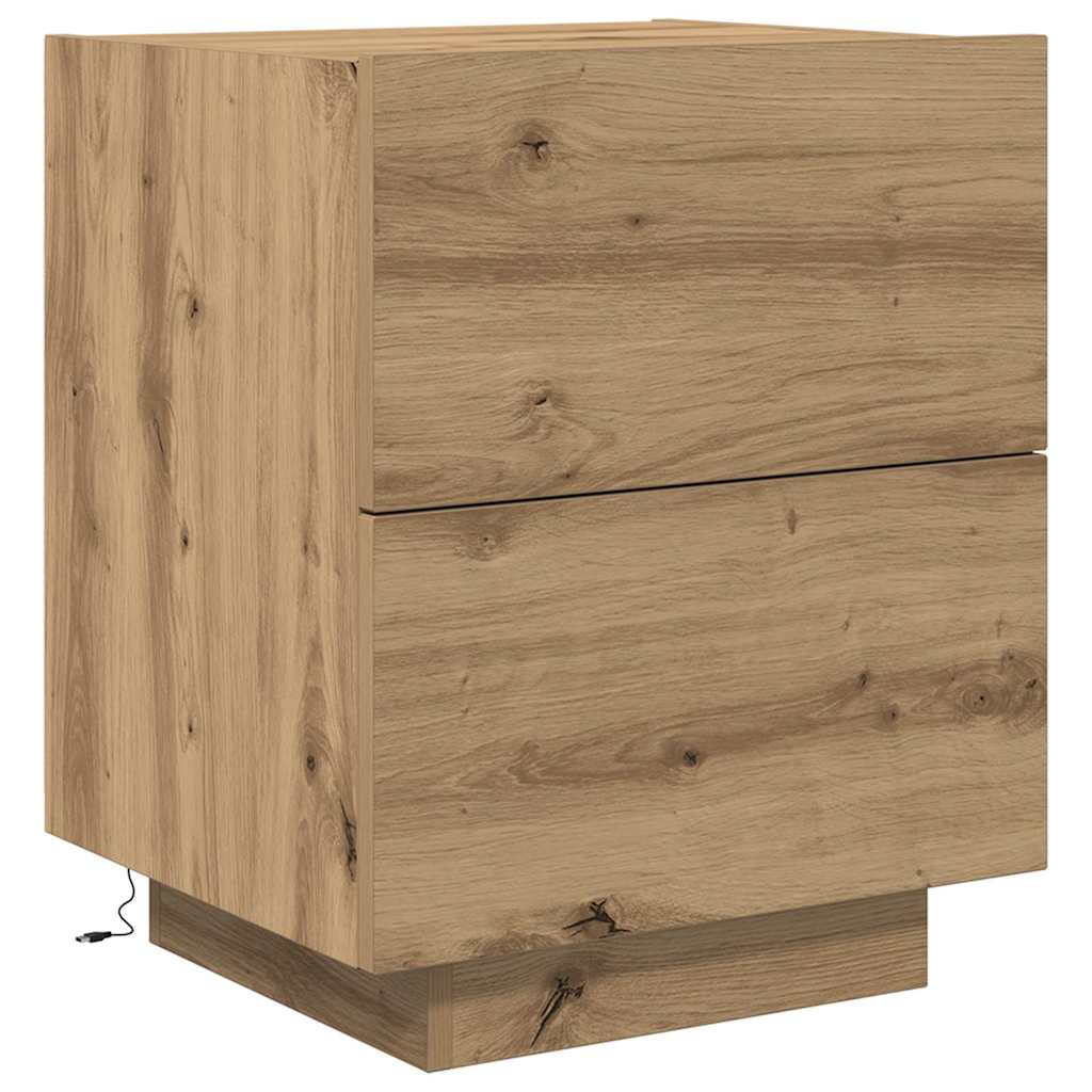 Κομοδίνο 2 pcs Artisan Oak 45 x 40 x 55 εκ Επεξεργασμένο ξύλο - Pakobazaar