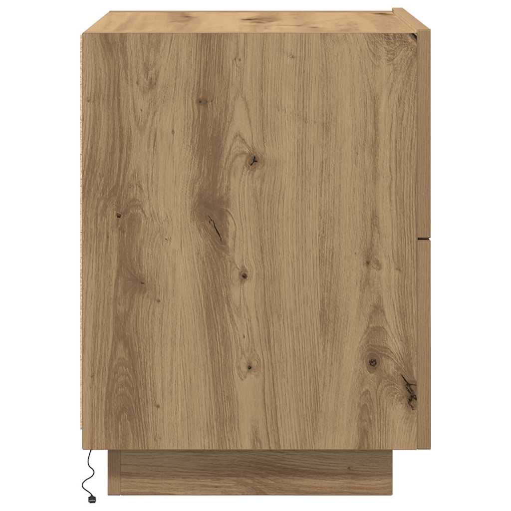 Κομοδίνο 2 pcs Artisan Oak 45 x 40 x 55 εκ Επεξεργασμένο ξύλο - Pakobazaar