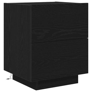 Κομοδίνο 2 pcs Μαύρη Οξυά 45 x 40 x 55 εκ Επεξεργασμένο ξύλο - Pakobazaar