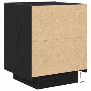Κομοδίνο 2 pcs Μαύρη Οξυά 45 x 40 x 55 εκ Επεξεργασμένο ξύλο - Pakobazaar