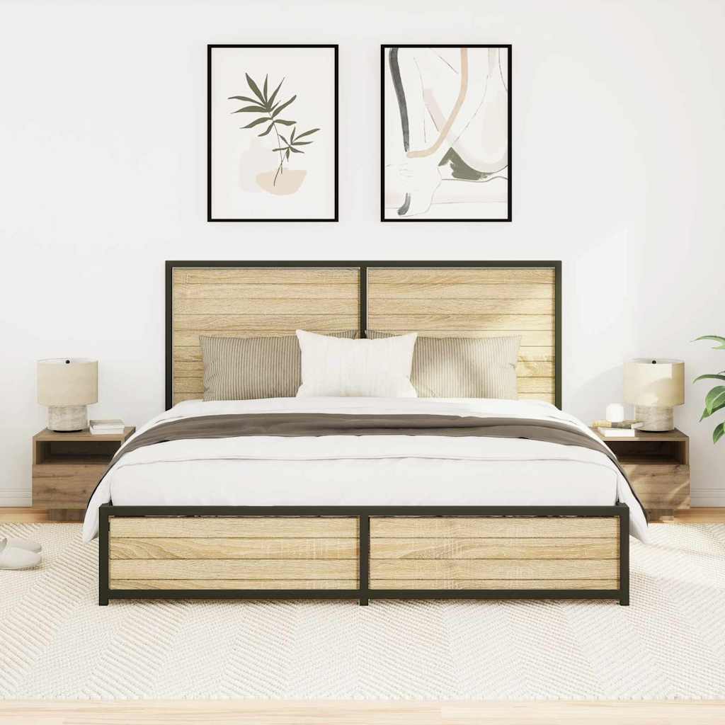 Κομοδίνο 2 pcs Artisan Oak 40 x 39 x 37 εκ Επεξεργασμένο ξύλο - Pakobazaar