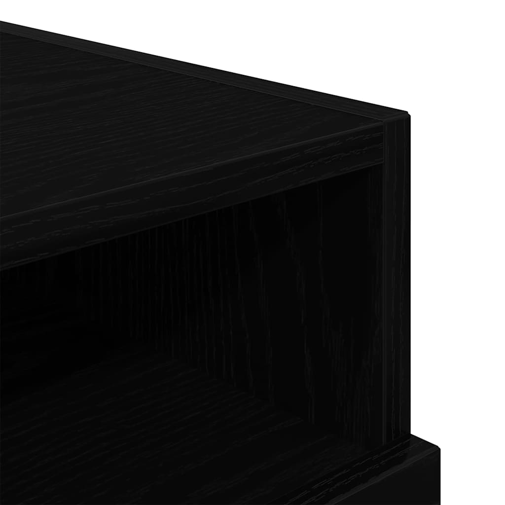 Κομοδίνο Μαύρη Οξυά 40 x 39 x 37 εκ Επεξεργασμένο ξύλο - Pakobazaar