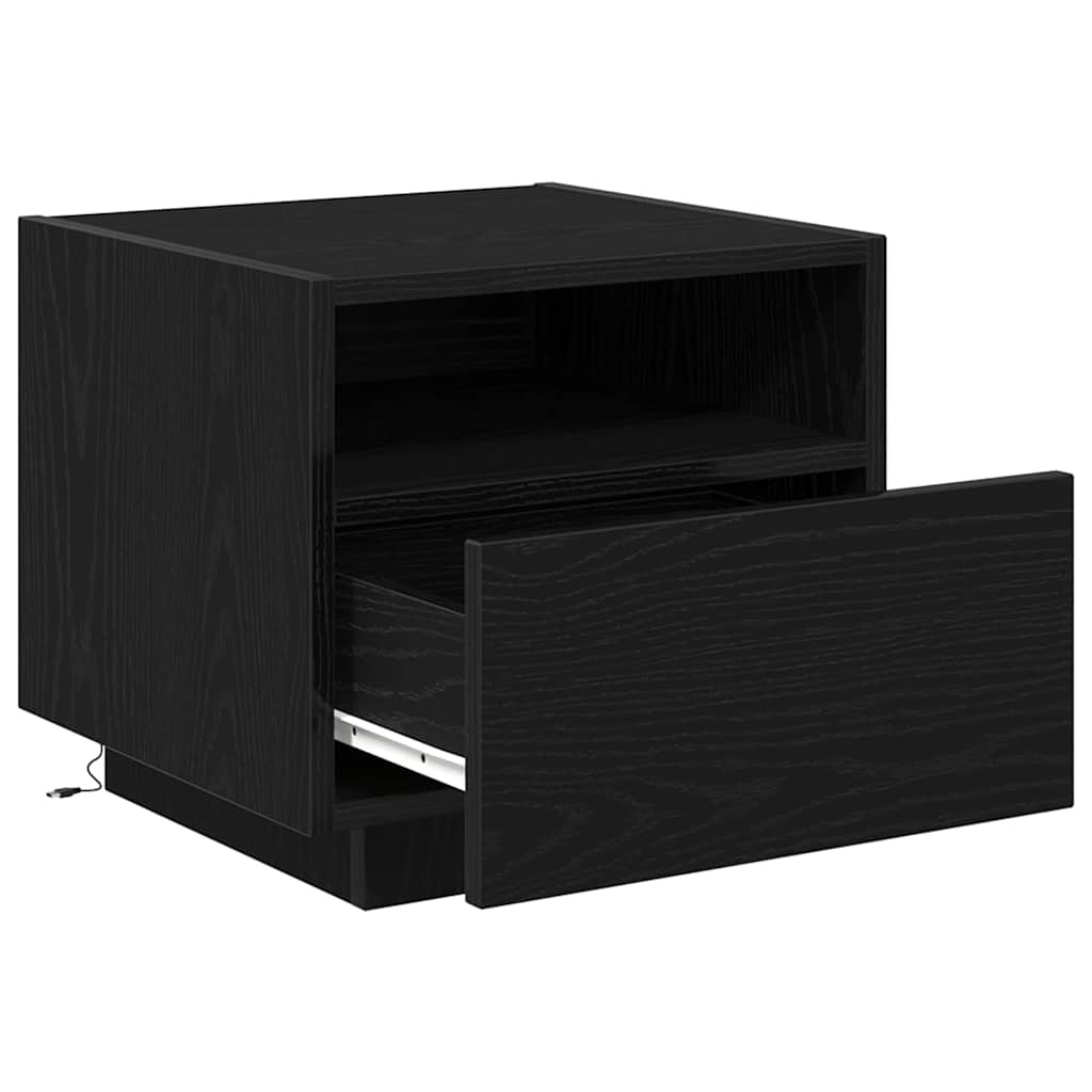 Κομοδίνο Μαύρη Οξυά 40 x 39 x 37 εκ Επεξεργασμένο ξύλο - Pakobazaar