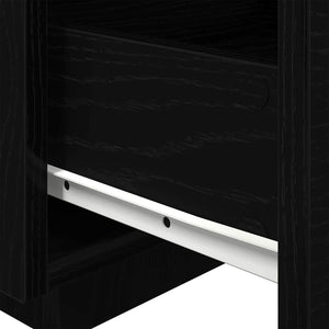 Κομοδίνο 2 pcs Μαύρη Οξυά 40 x 39 x 37 εκ Επεξεργασμένο ξύλο - Pakobazaar