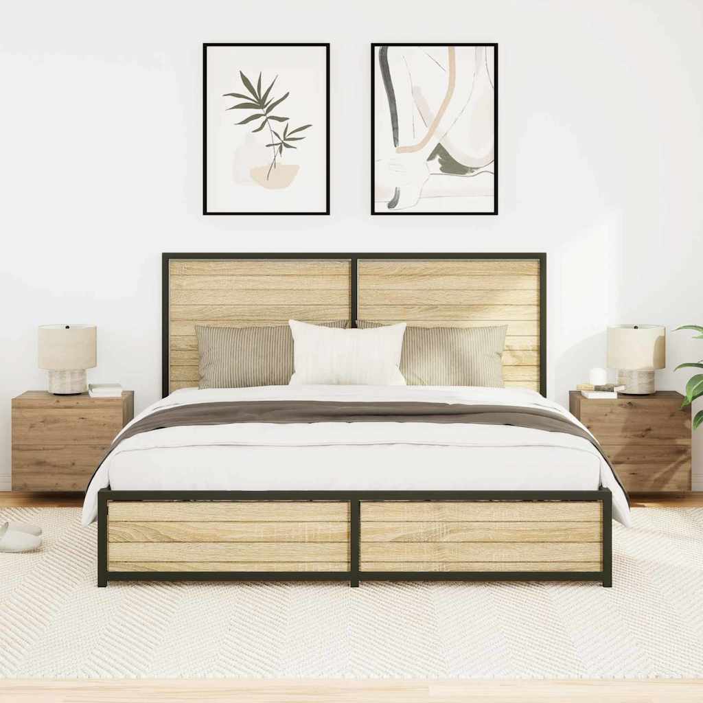 Κομοδίνο 2 pcs Artisan Oak 50 x 39 x 41 εκ. Επεξεργασμένο ξύλο - Pakobazaar