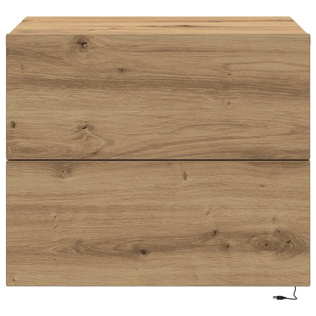 Κομοδίνο 2 pcs Artisan Oak 50 x 39 x 41 εκ. Επεξεργασμένο ξύλο - Pakobazaar