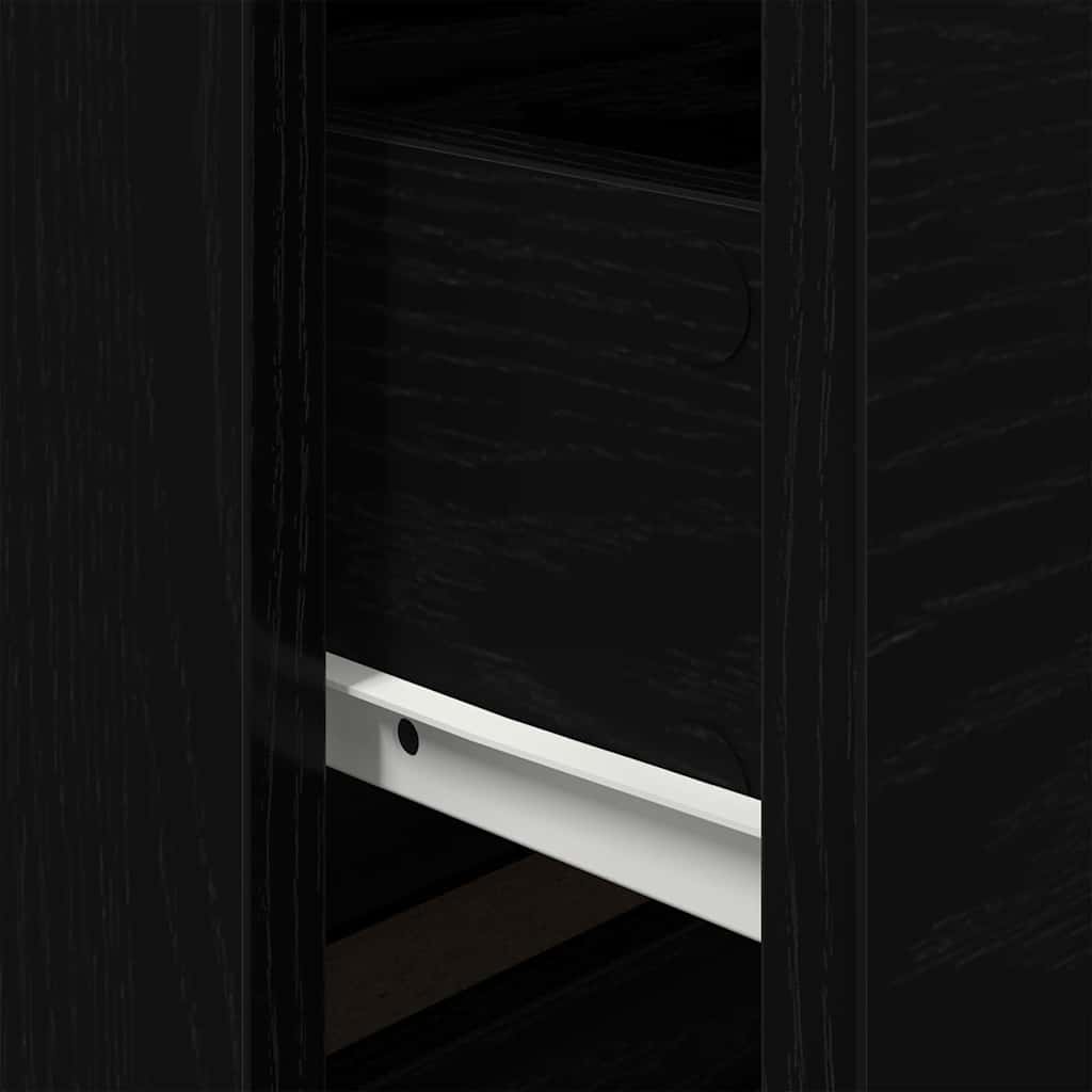 Κομοδίνο 2 pcs Μαύρη Οξυά 50 x 39 x 41 εκ. Επεξεργασμένο ξύλο - Pakobazaar