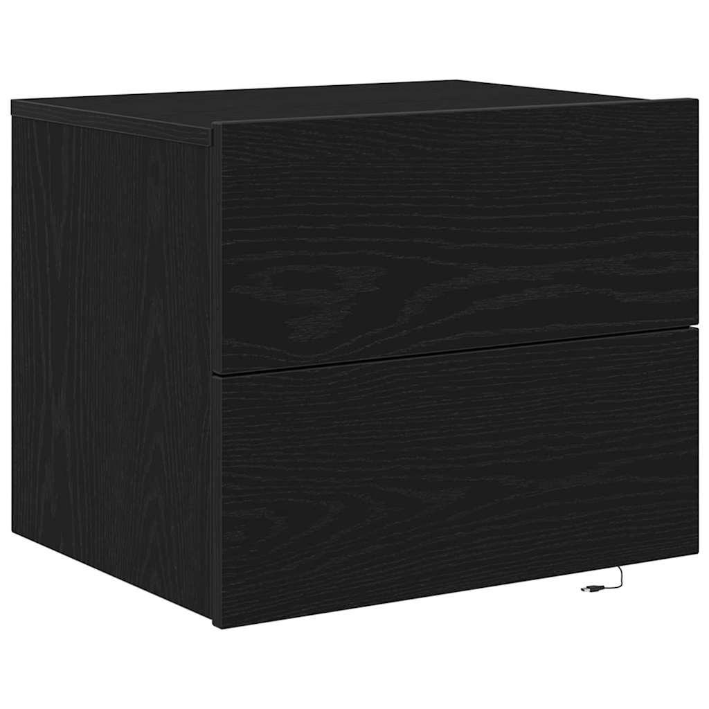 Κομοδίνο 2 pcs Μαύρη Οξυά 50 x 39 x 41 εκ. Επεξεργασμένο ξύλο - Pakobazaar
