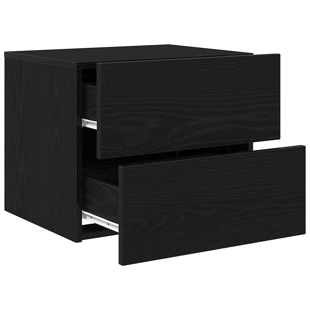 Κομοδίνο 2 pcs Μαύρη Οξυά 50 x 39 x 41 εκ. Επεξεργασμένο ξύλο - Pakobazaar