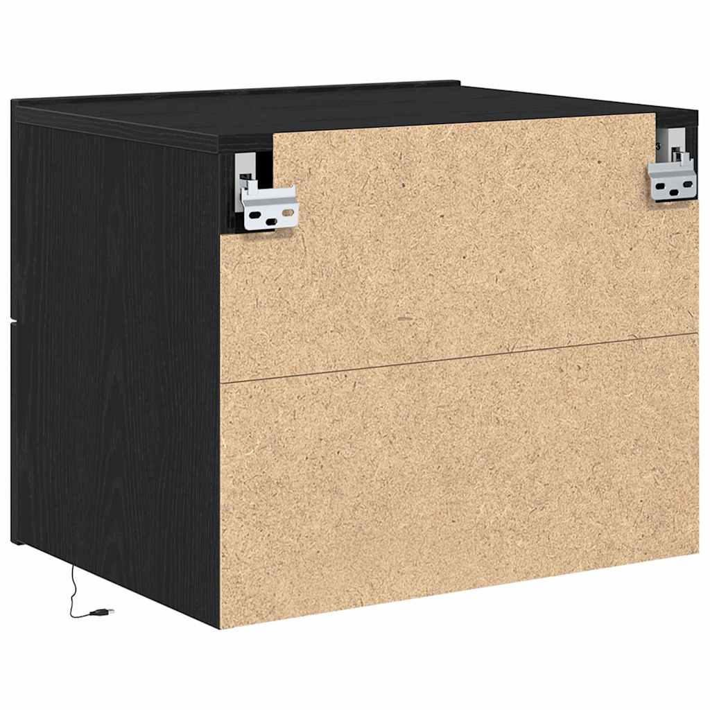 Κομοδίνο 2 pcs Μαύρη Οξυά 50 x 39 x 41 εκ. Επεξεργασμένο ξύλο - Pakobazaar