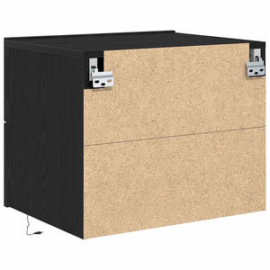 Κομοδίνο 2 pcs Μαύρη Οξυά 50 x 39 x 41 εκ. Επεξεργασμένο ξύλο - Pakobazaar