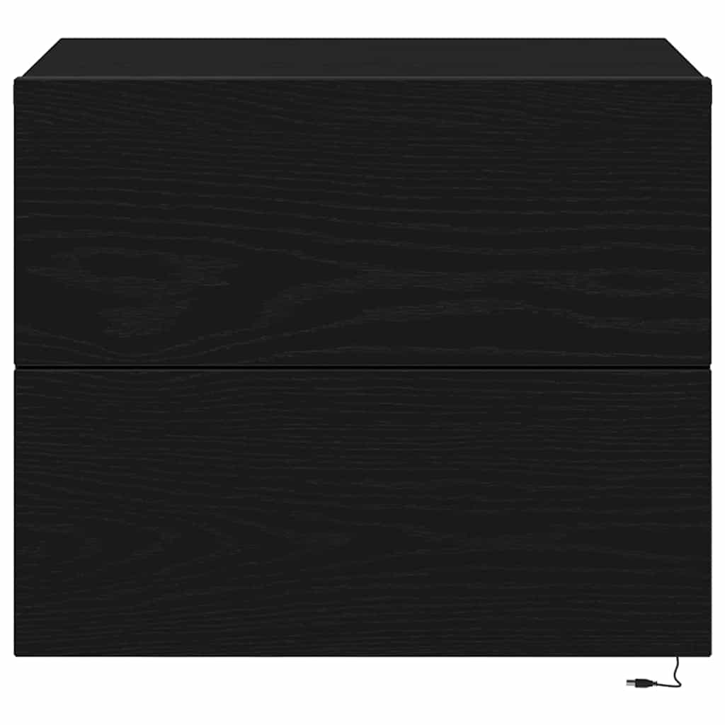 Κομοδίνο 2 pcs Μαύρη Οξυά 50 x 39 x 41 εκ. Επεξεργασμένο ξύλο - Pakobazaar