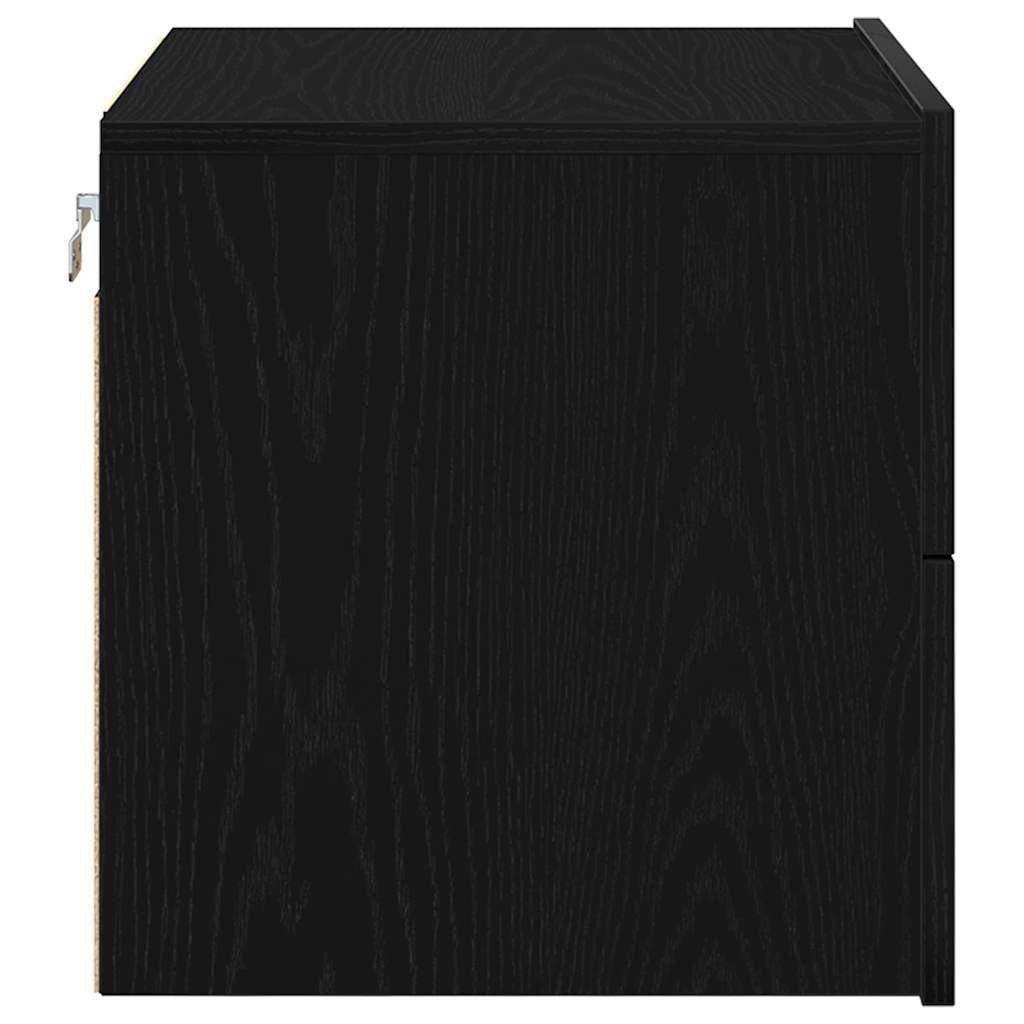 Κομοδίνο 2 pcs Μαύρη Οξυά 50 x 39 x 41 εκ. Επεξεργασμένο ξύλο - Pakobazaar