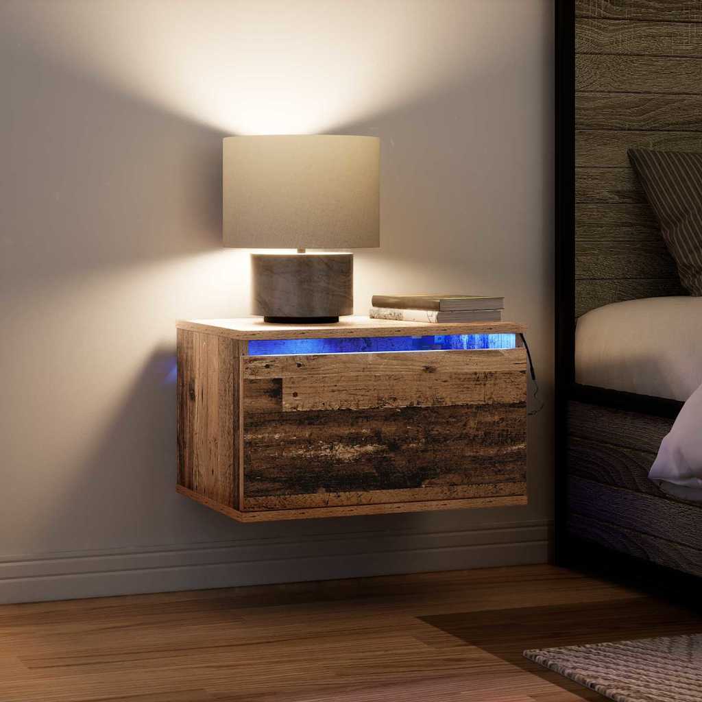 Τοίχου κομοδίνο με συρτάρι 2 pcs Παλιό ξύλο Επεξεργασμένο ξύλο - Pakobazaar