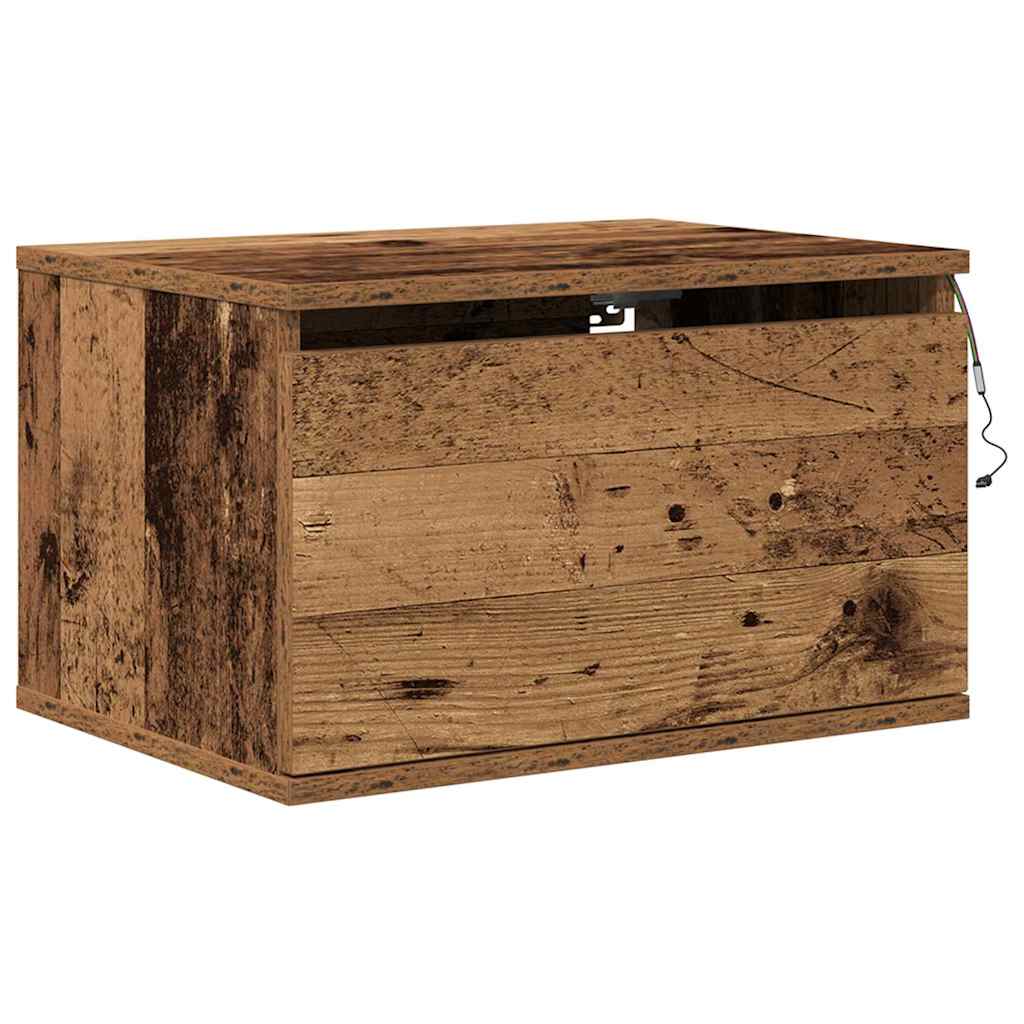 Τοίχου κομοδίνο με συρτάρι 2 pcs Παλιό ξύλο Επεξεργασμένο ξύλο - Pakobazaar