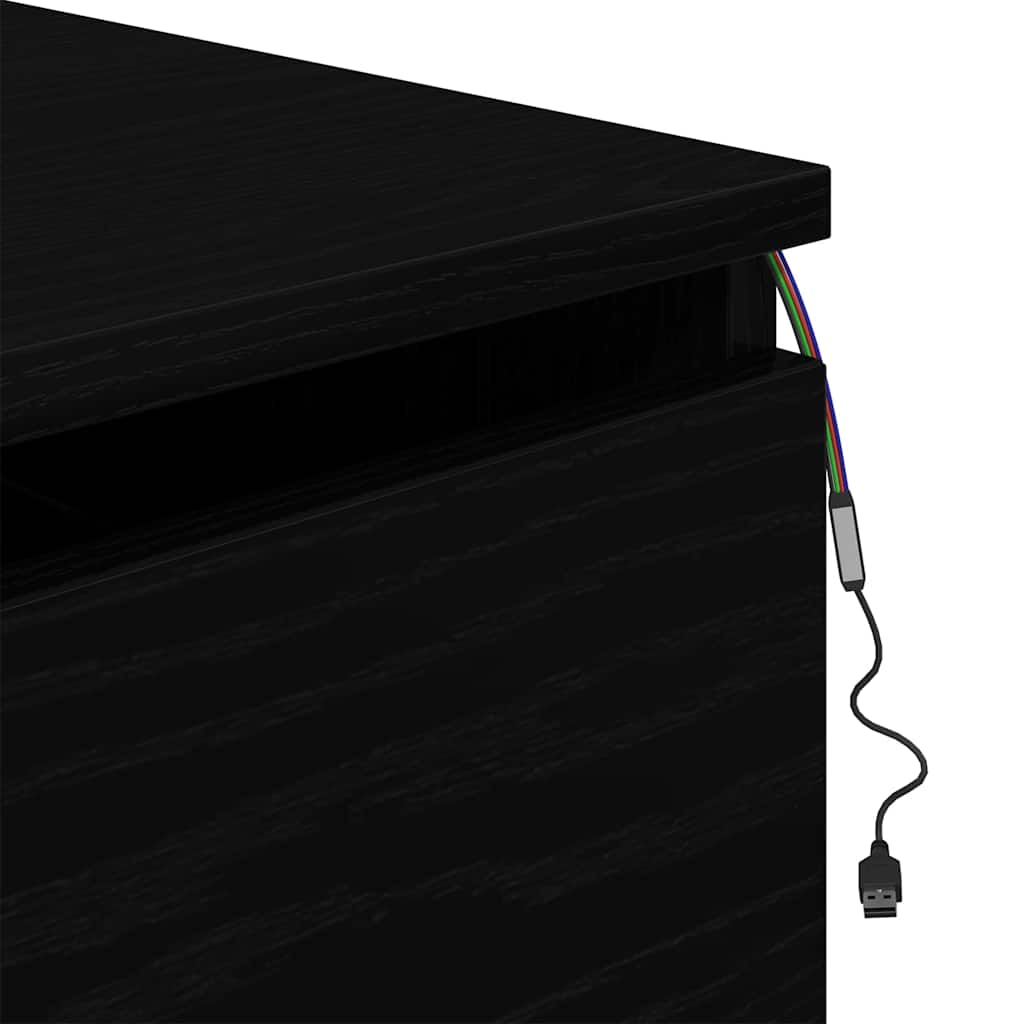 Τοίχου κομοδίνο Μαύρη Οξυά 50 x 36 x 30 εκ Επεξεργασμένο ξύλο - Pakobazaar