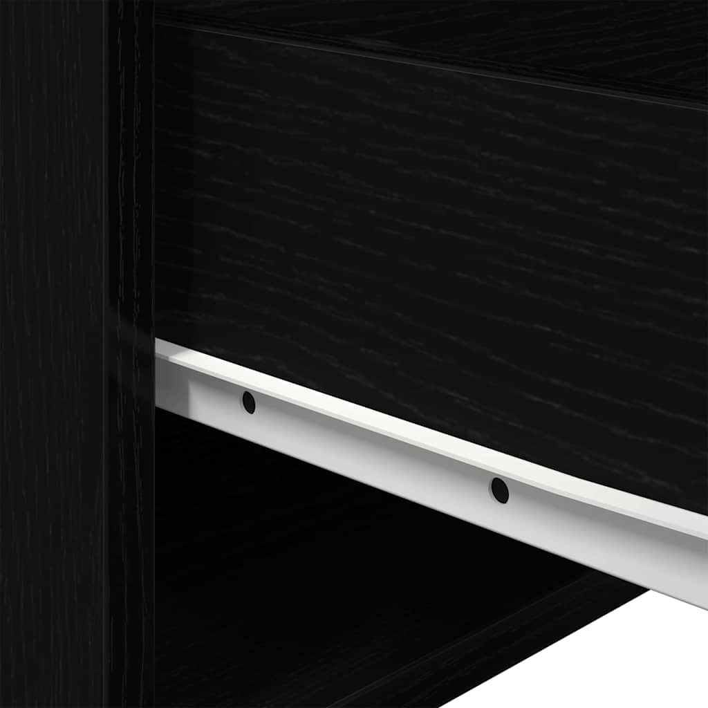 Τοίχου κομοδίνο με συρτάρι 2 pcs Μαύρη Οξυά 50 x 36 x 30 εκ - Pakobazaar