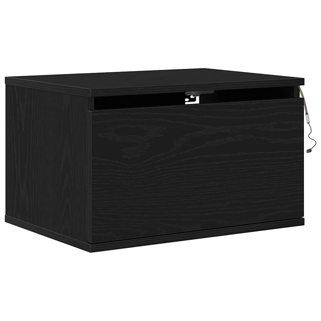 Τοίχου κομοδίνο με συρτάρι 2 pcs Μαύρη Οξυά 50 x 36 x 30 εκ - Pakobazaar