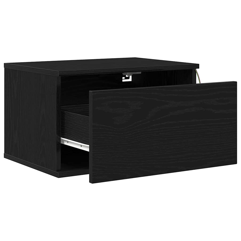 Τοίχου κομοδίνο με συρτάρι 2 pcs Μαύρη Οξυά 50 x 36 x 30 εκ - Pakobazaar