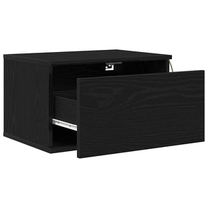Τοίχου κομοδίνο με συρτάρι 2 pcs Μαύρη Οξυά 50 x 36 x 30 εκ - Pakobazaar